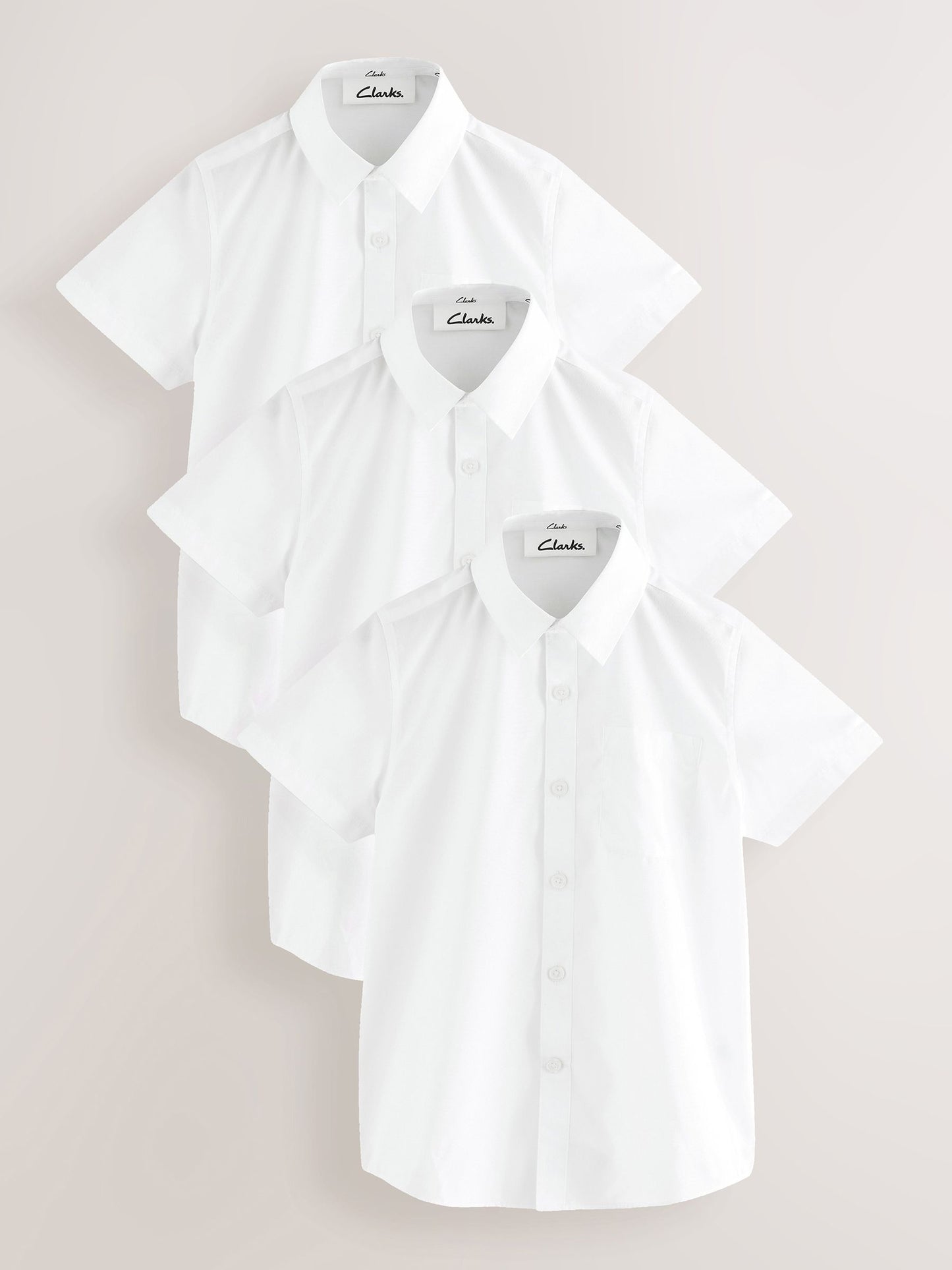 Dsiney Kidz - Clarks White Short Sleeve School Shirts 3 Pack image 1