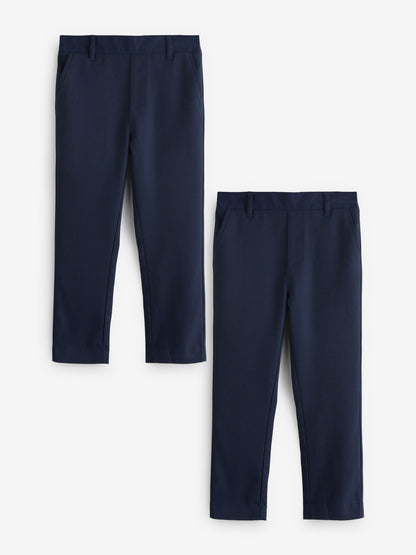 Dsiney Kidz - Clarks Navy Pull On Regular Fit Trousers 2 Pack image 1