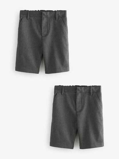 Dsiney Kidz - Clarks Grey Regular Boys Fastening School Shorts 2 Pack image 1