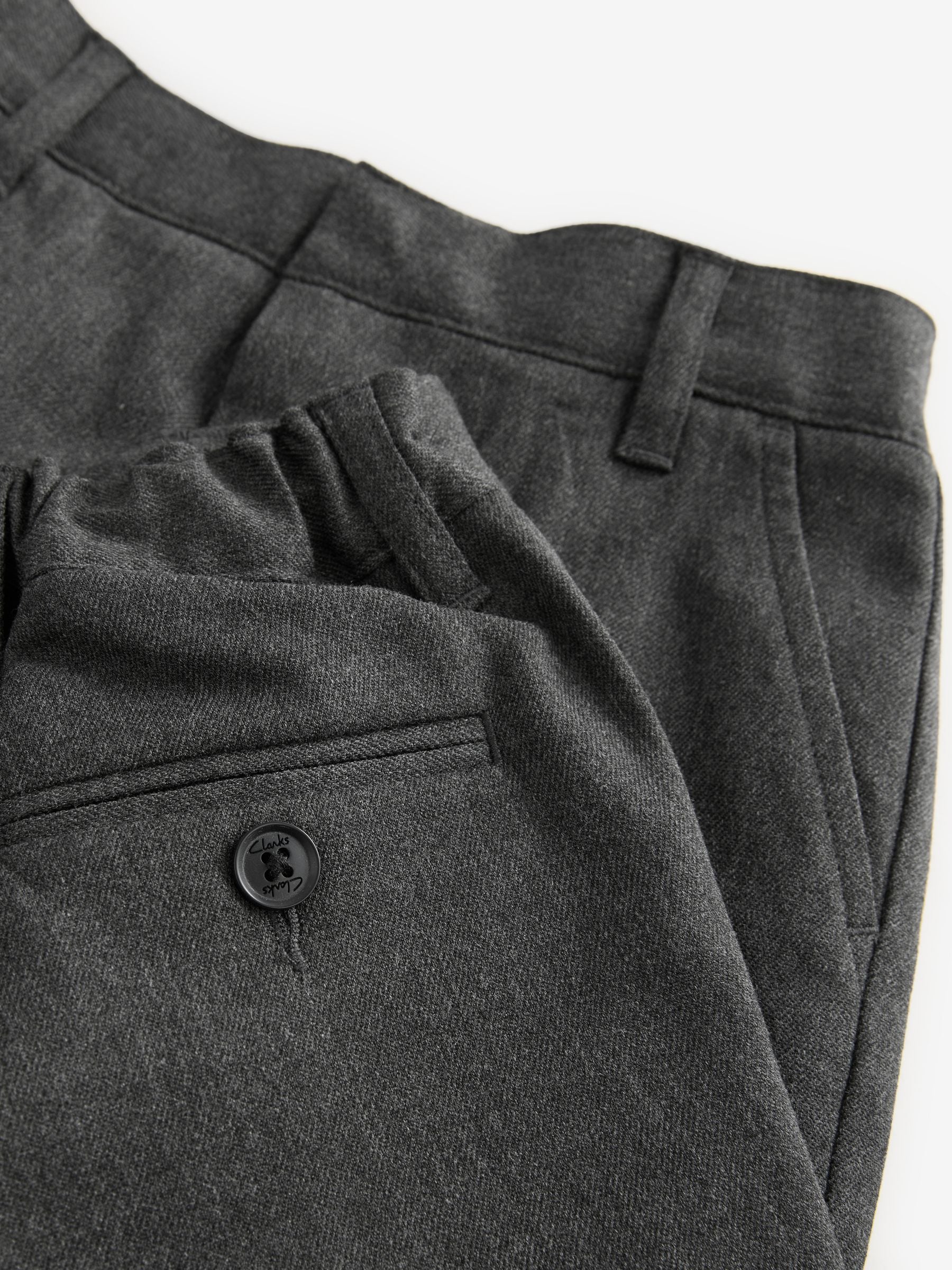 Dsiney Kidz - Clarks Grey Regular Boys Fastening School Shorts 2 Pack image 5