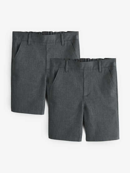 Dsiney Kidz - Clarks Grey Regular Boys Pull-On School Shorts 2 Pack image 1