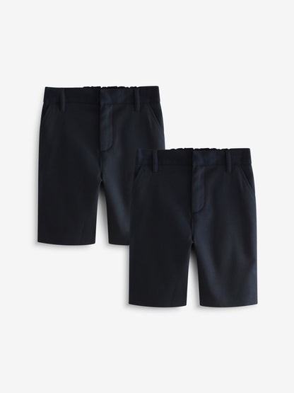 Dsiney Kidz - Clarks Navy Regular Boys Fastening School Shorts 2 Pack image 1