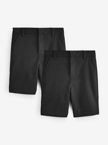 Dsiney Kidz - Clarks Black Regular Boys Fastening School Shorts 2 Pack image 1