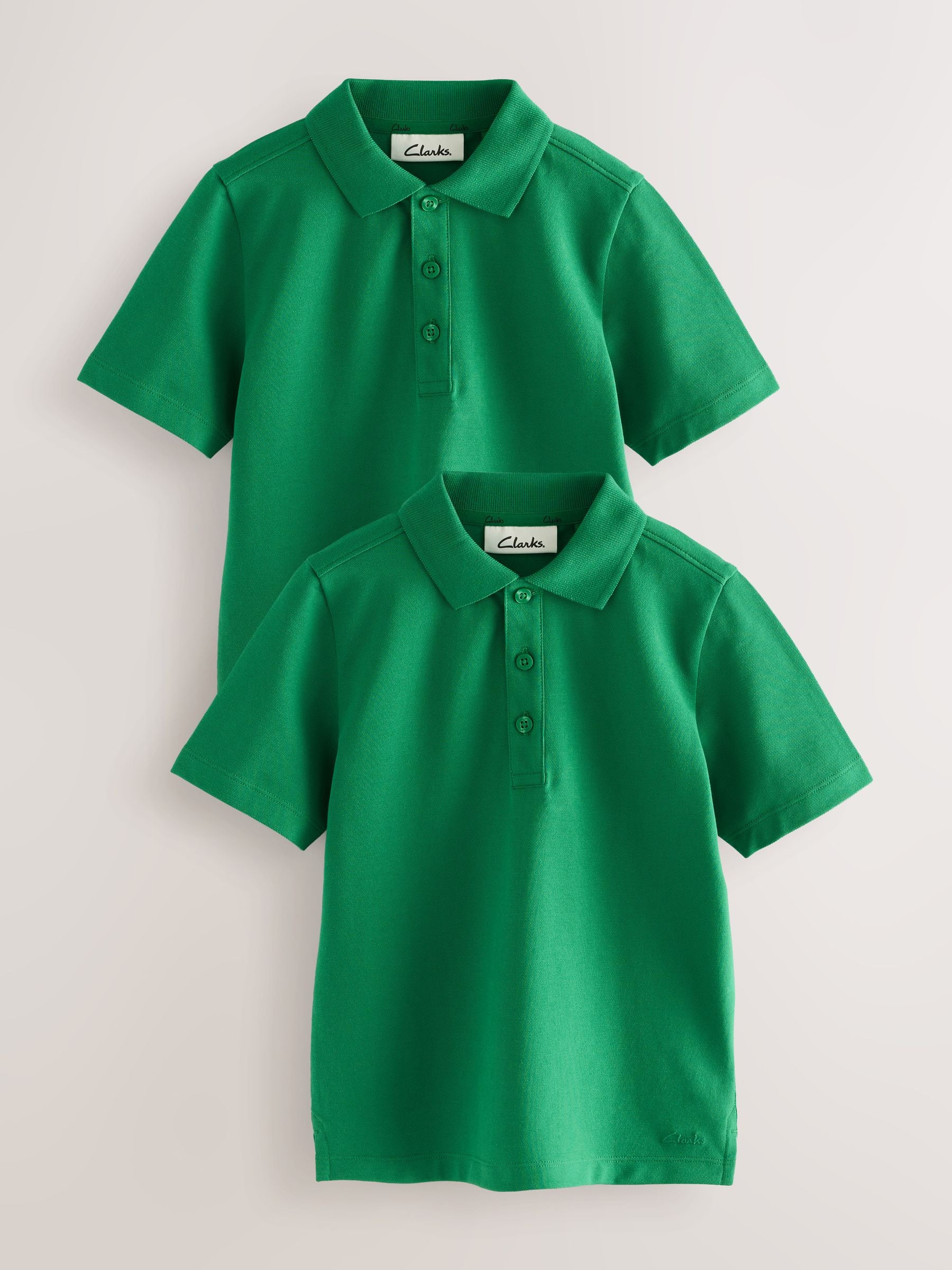Dsiney Kidz - Clarks Green Short Sleeve School Polo Shirts 2 Pack image 1