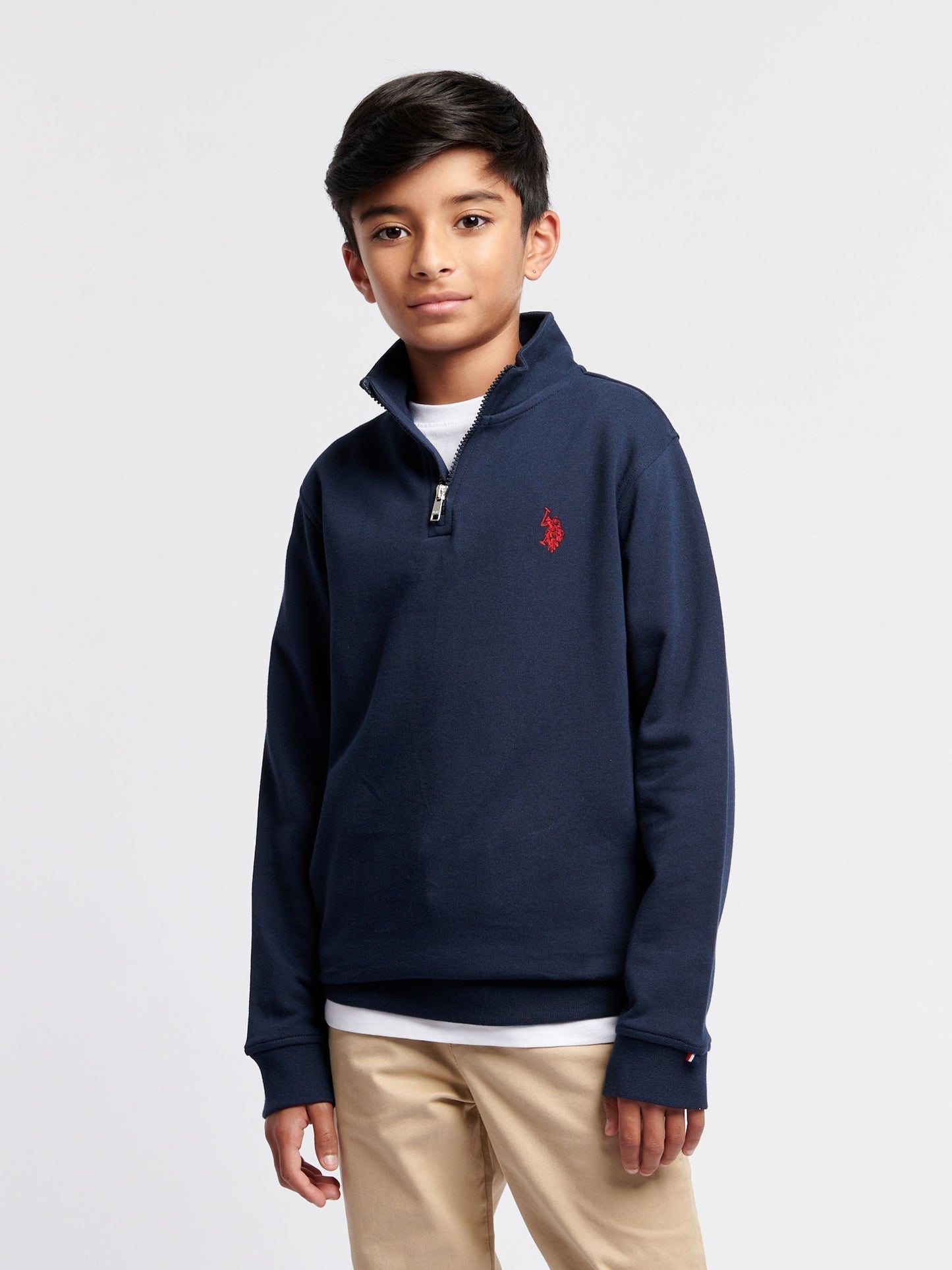 Dsiney Kidz - U.S. Polo Assn. Blue Boys Double Horsemen ¼ Zip Sweatshirt image 1