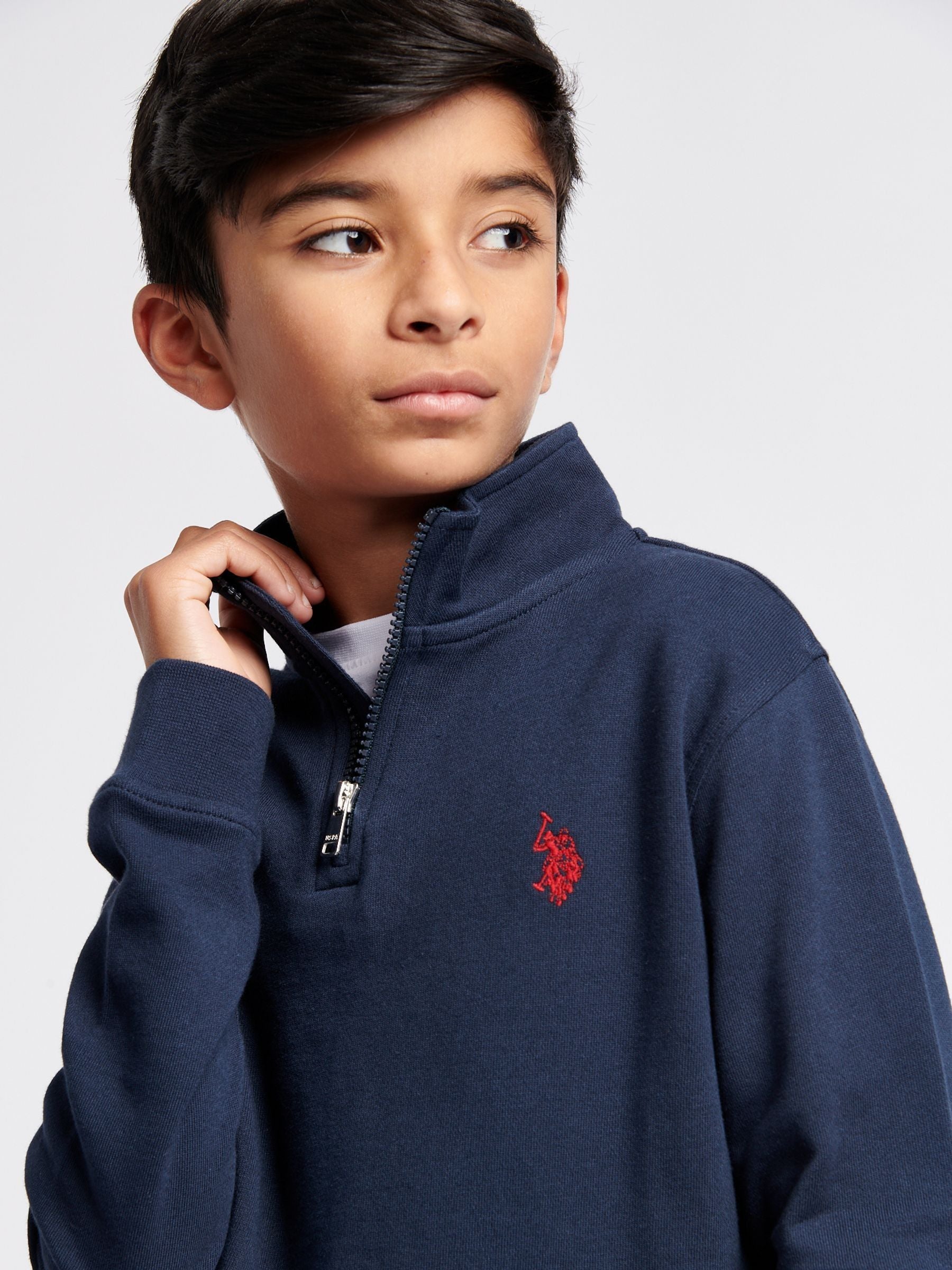 Dsiney Kidz - U.S. Polo Assn. Blue Boys Double Horsemen ¼ Zip Sweatshirt image 4