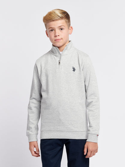Dsiney Kidz - U.S. Polo Assn. Grey Boys Double Horsemen ¼ Zip Sweatshirt image 1