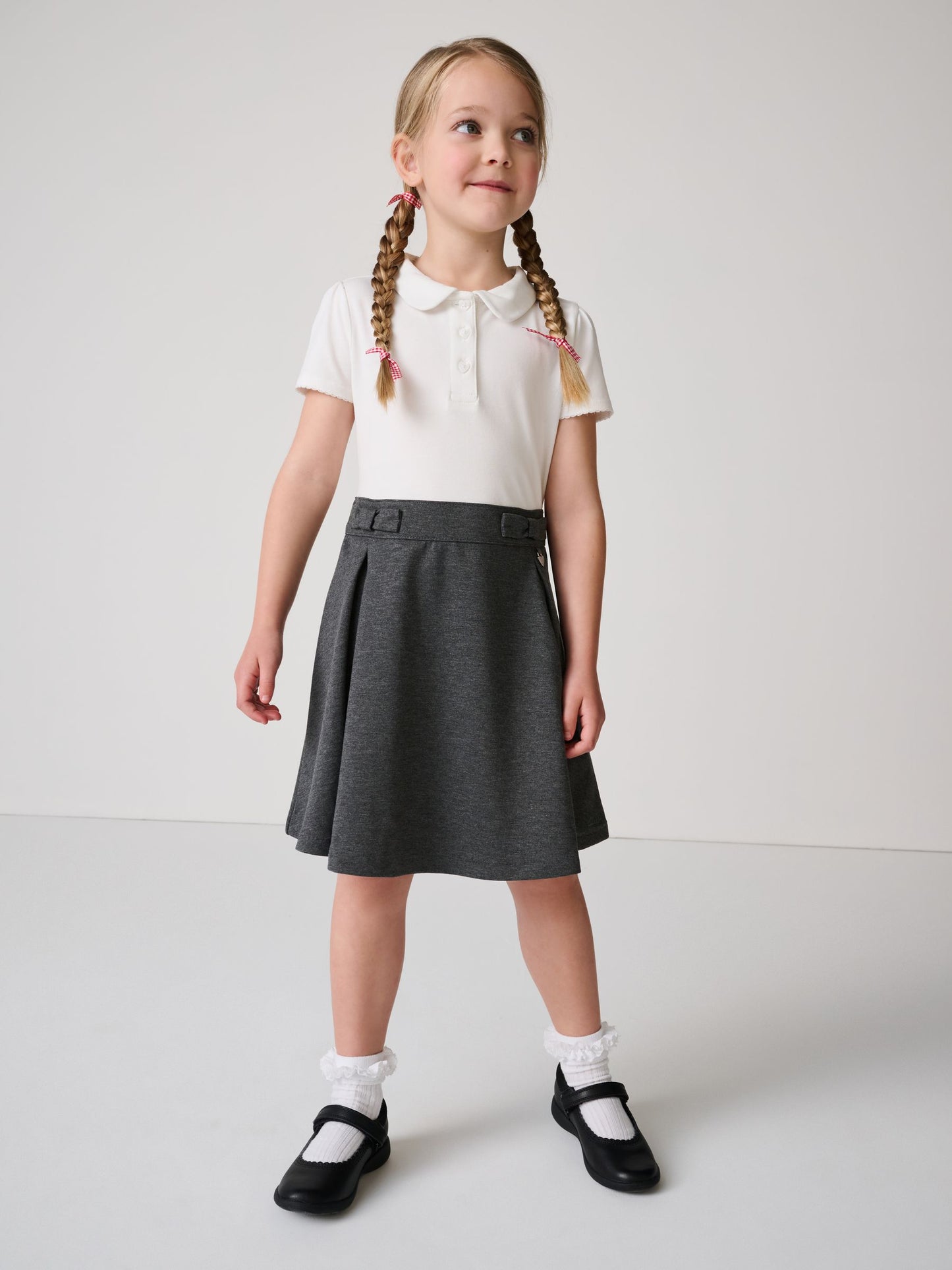 Clarks Grey Girls 2-In-1 Polo School Dress image 4