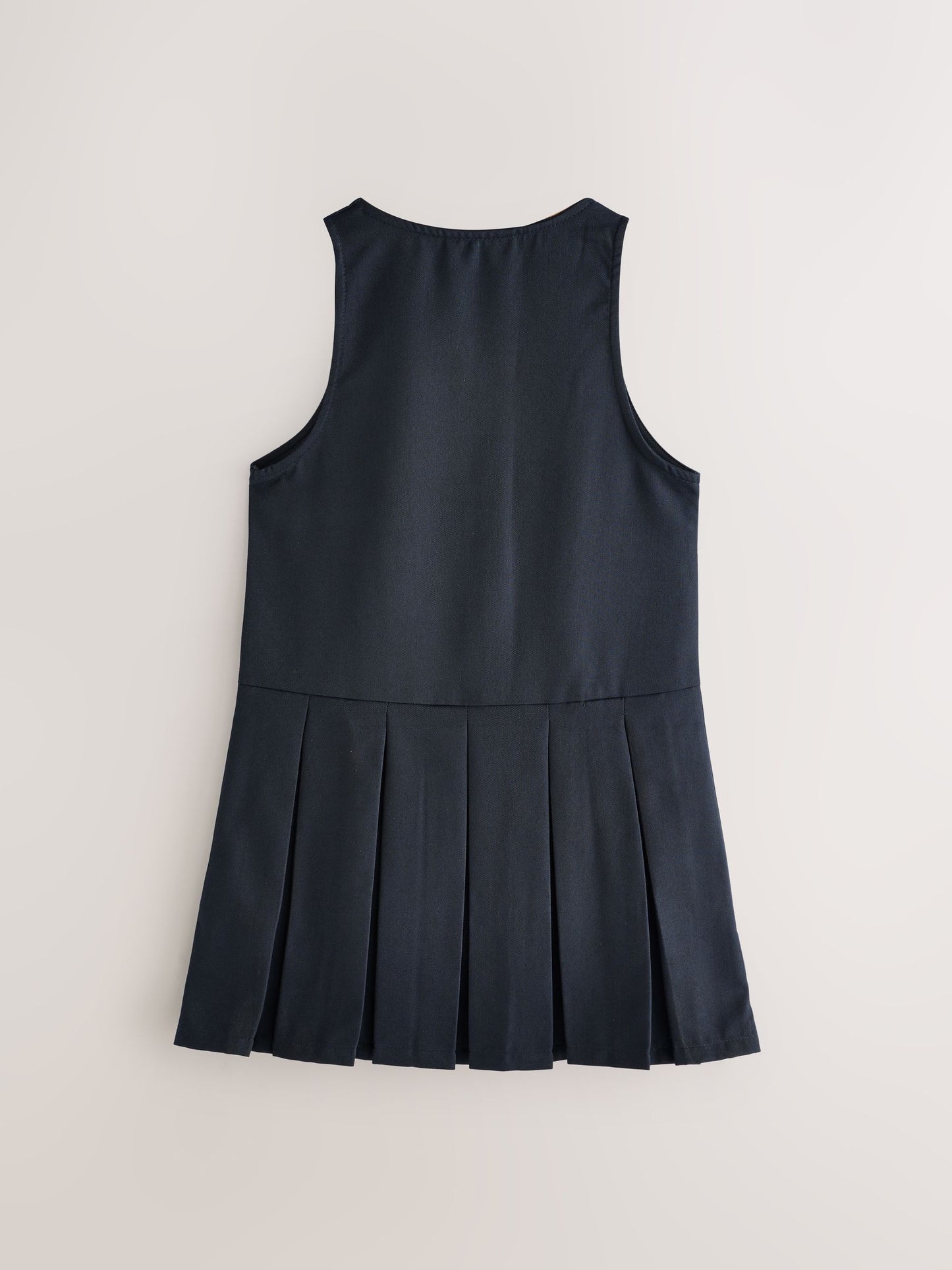 Clarks Navy Girls Zip Front Pleated School Pinafores Dresses 2 Pack image 3