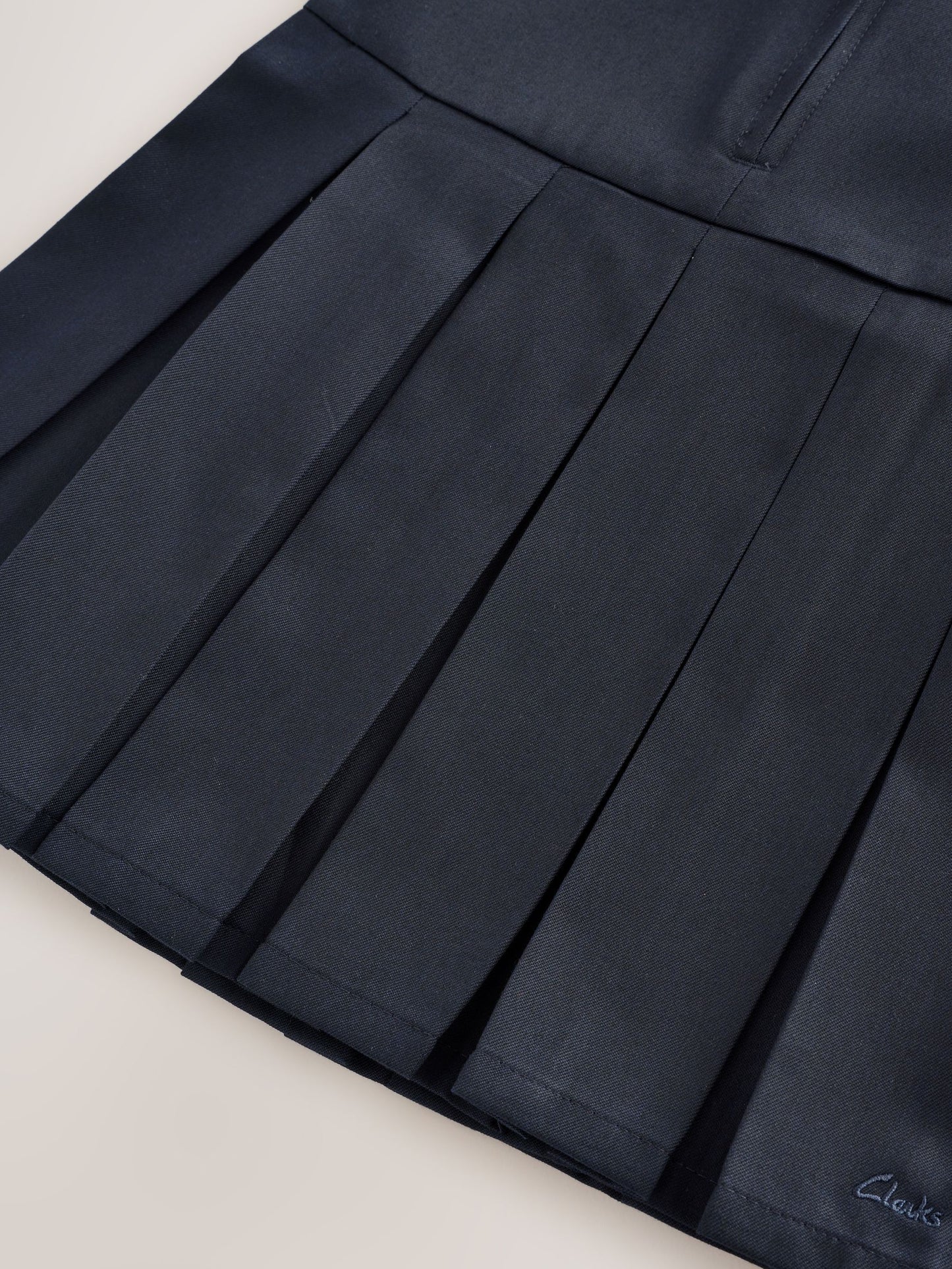 Clarks Navy Girls Zip Front Pleated School Pinafores Dresses 2 Pack image 6