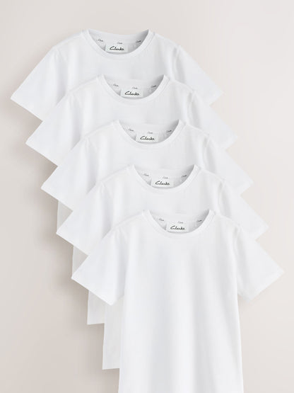 Dsiney Kidz - Clarks White Unisex Sports T-Shirts 5 Pack image 1