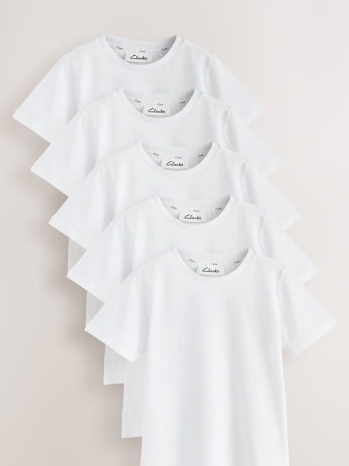 Dsiney Kidz - Clarks White Unisex Sports T-Shirts 5 Pack image 1