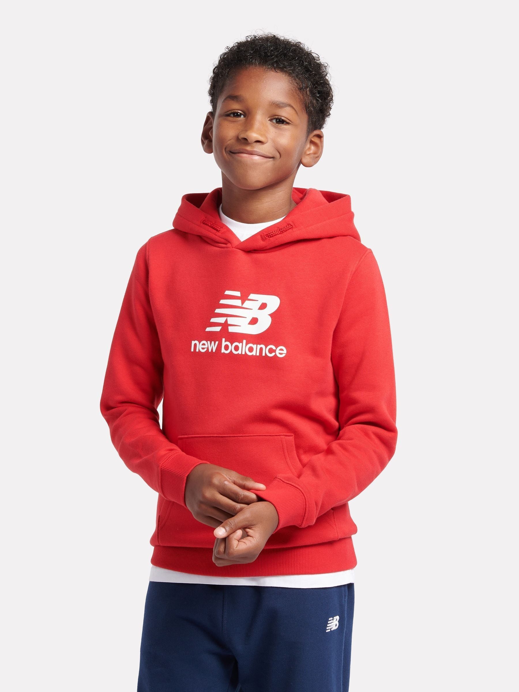 Dsiney Kidz - New Balance Red French Terry Stacked Logo Cotton Hoodie image 1