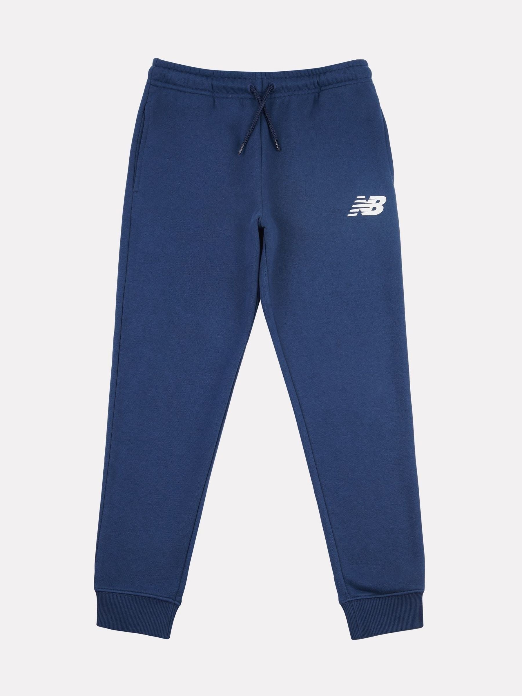 New Balance Blue Boys Brush Back Stacked Logo Joggers image 6