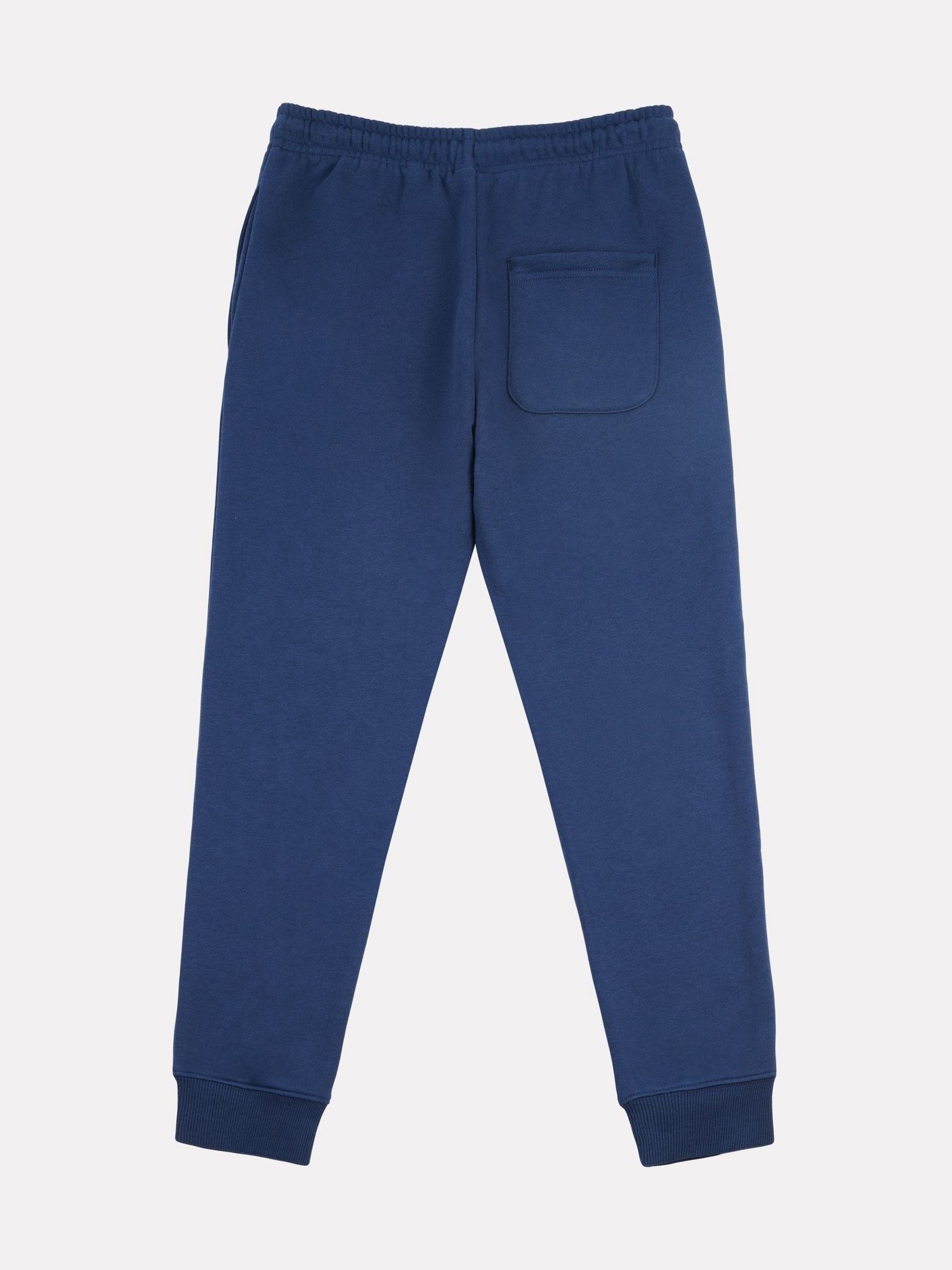 New Balance Blue Boys Brush Back Stacked Logo Joggers image 7