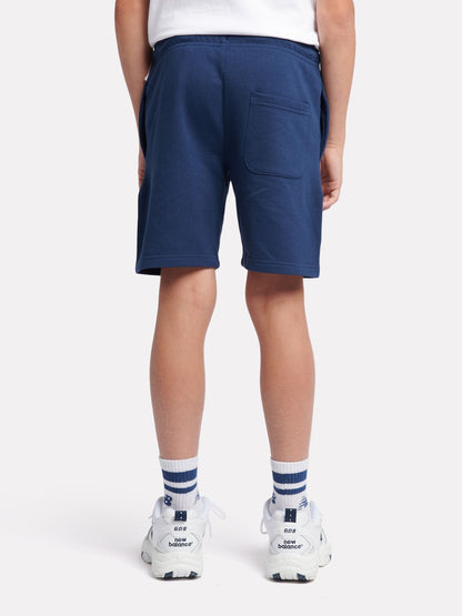 Dsiney Kidz - New Balance Blue Navy French Terry Stacked Logo Cotton Shorts image 3