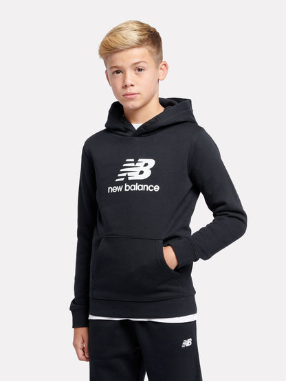 Dsiney Kidz - New Balance Black French Terry Stacked Logo Cotton Hoodie image 1