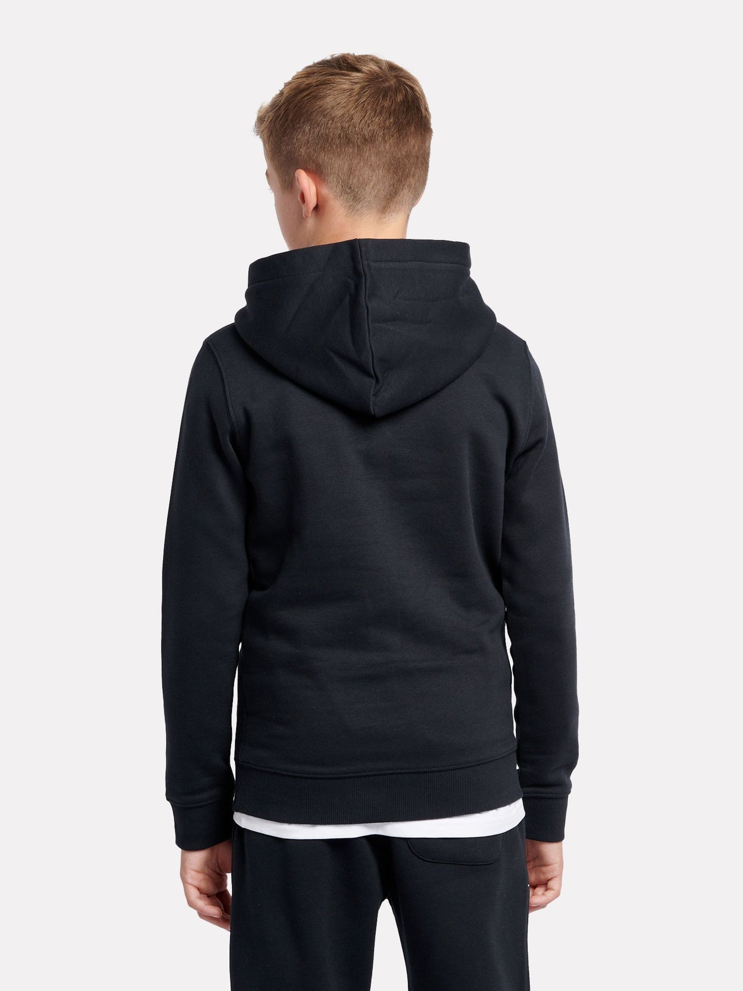 Dsiney Kidz - New Balance Black French Terry Stacked Logo Cotton Hoodie image 3