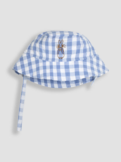 JoJo Maman Bébé Blue 3-Piece Peter Rabbit™ Gingham Dungarees & Body Set image 4