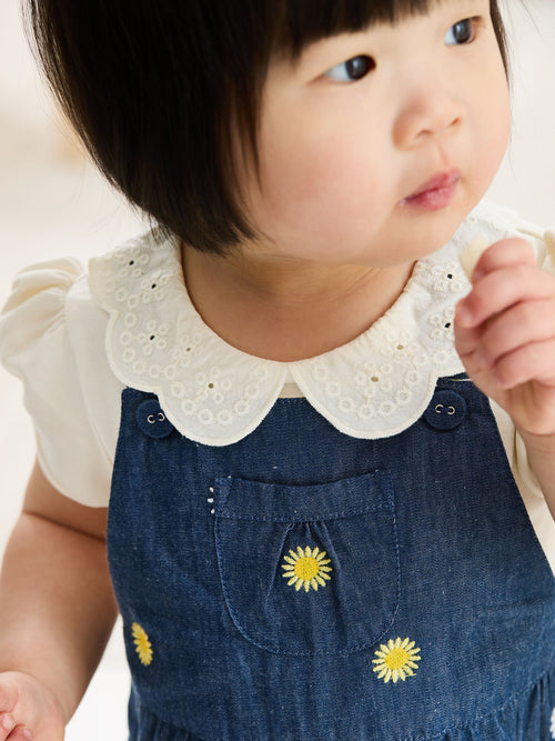 JoJo Maman Bébé Cream Broderie Collar Body image 1