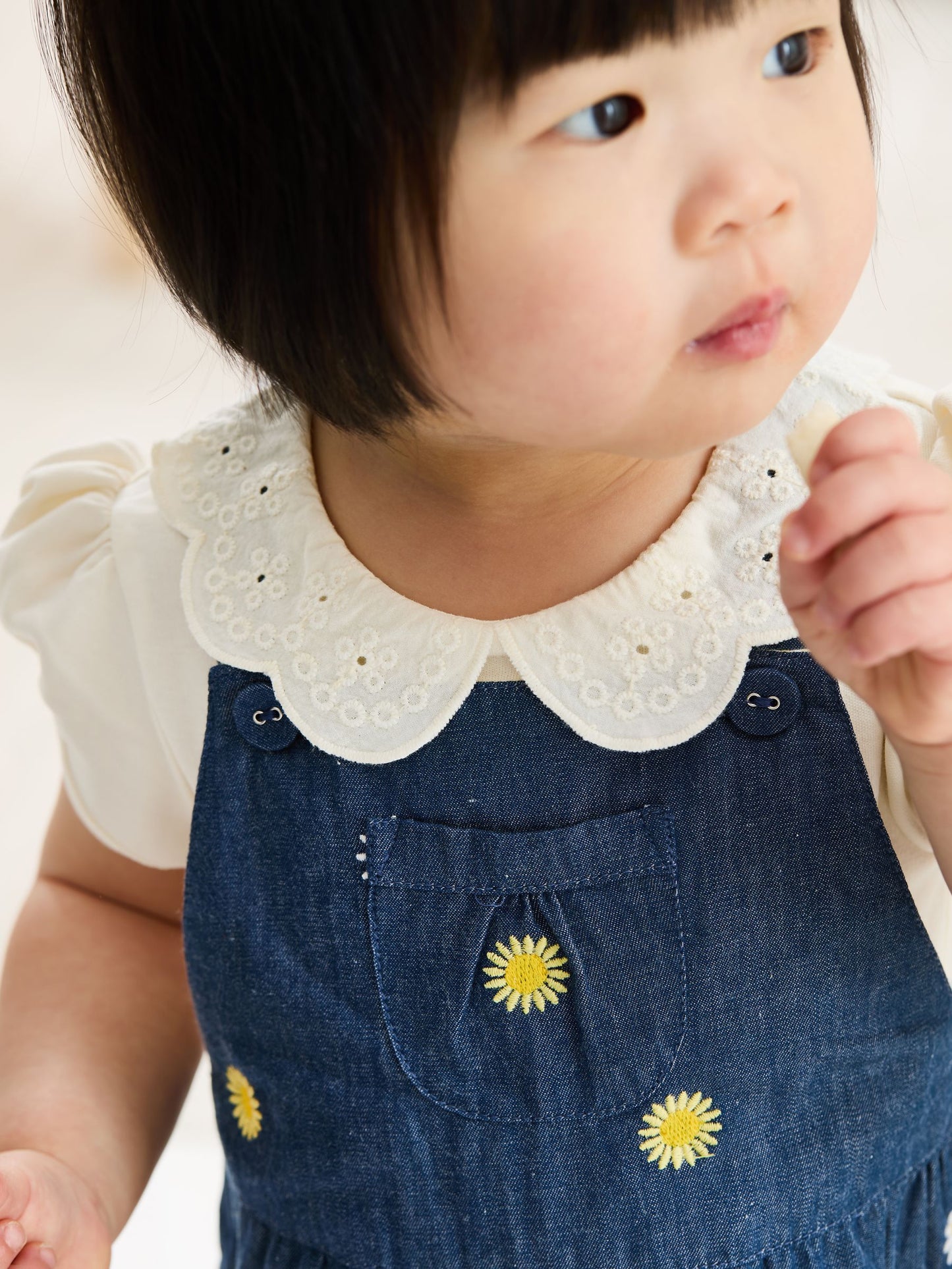 JoJo Maman Bébé Cream Broderie Collar Body image 1