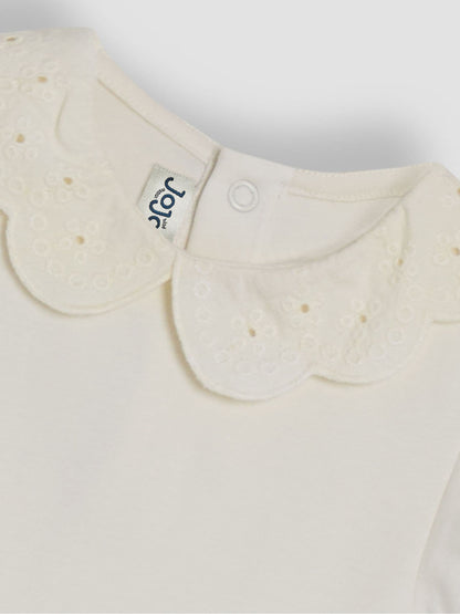 JoJo Maman Bébé Cream Broderie Collar Body image 3