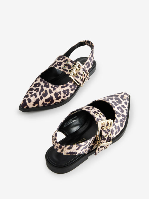 smALLSAINTS Leopard Buckled Pointed Toe Shoes - image 1