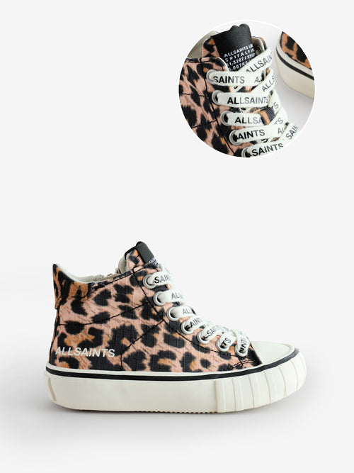 smALLSAINTS Brown Leopard Print High Top Trainers - image 1