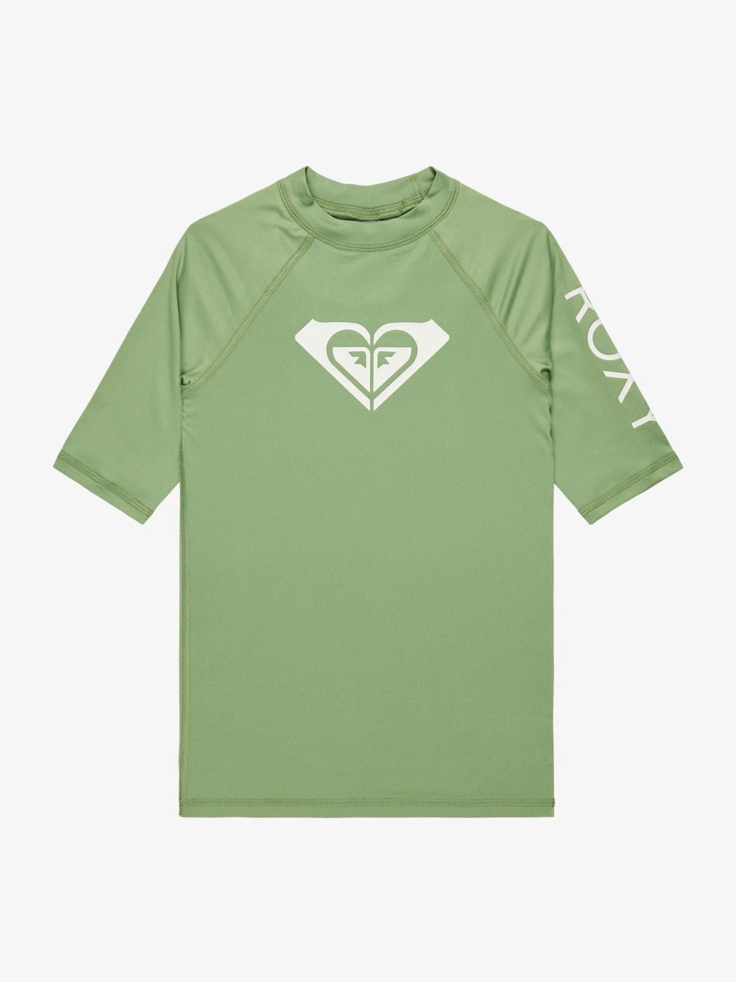 Dsiney Kidz - Roxy Green Girls Wholehearted Short Sleeve Logo Rash Vest image 1
