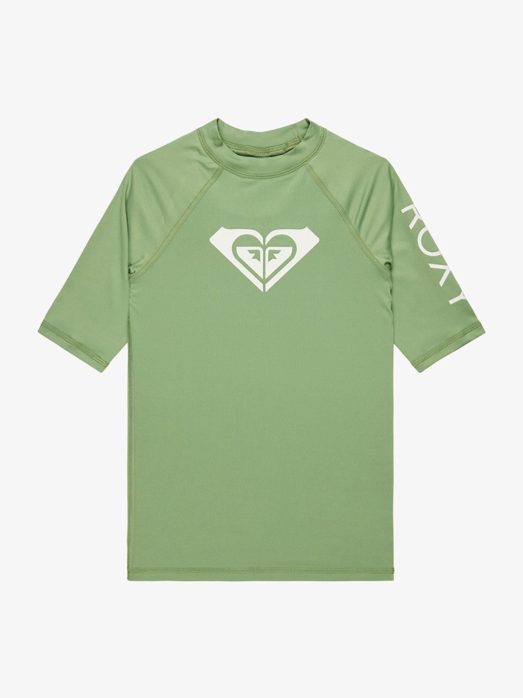 Dsiney Kidz - Roxy Green Girls Wholehearted Short Sleeve Logo Rash Vest image 1