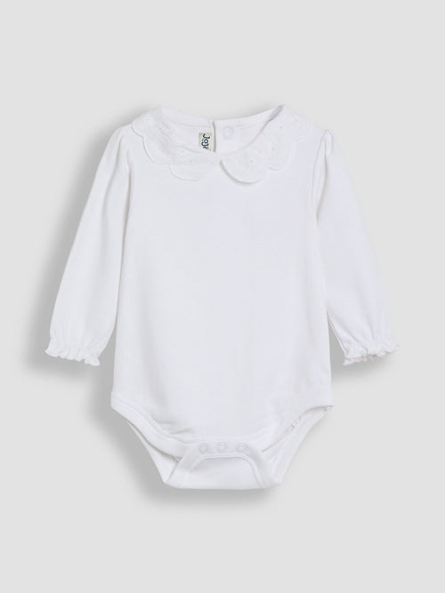 Dsiney Kidz - JoJo Maman Bébé White Broderie Collar Long Sleeve Body image 1