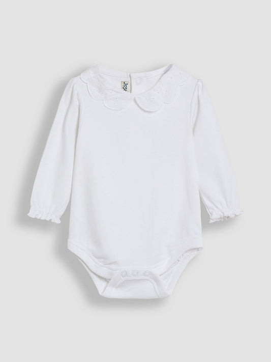 Dsiney Kidz - JoJo Maman Bébé White Broderie Collar Long Sleeve Body image 1
