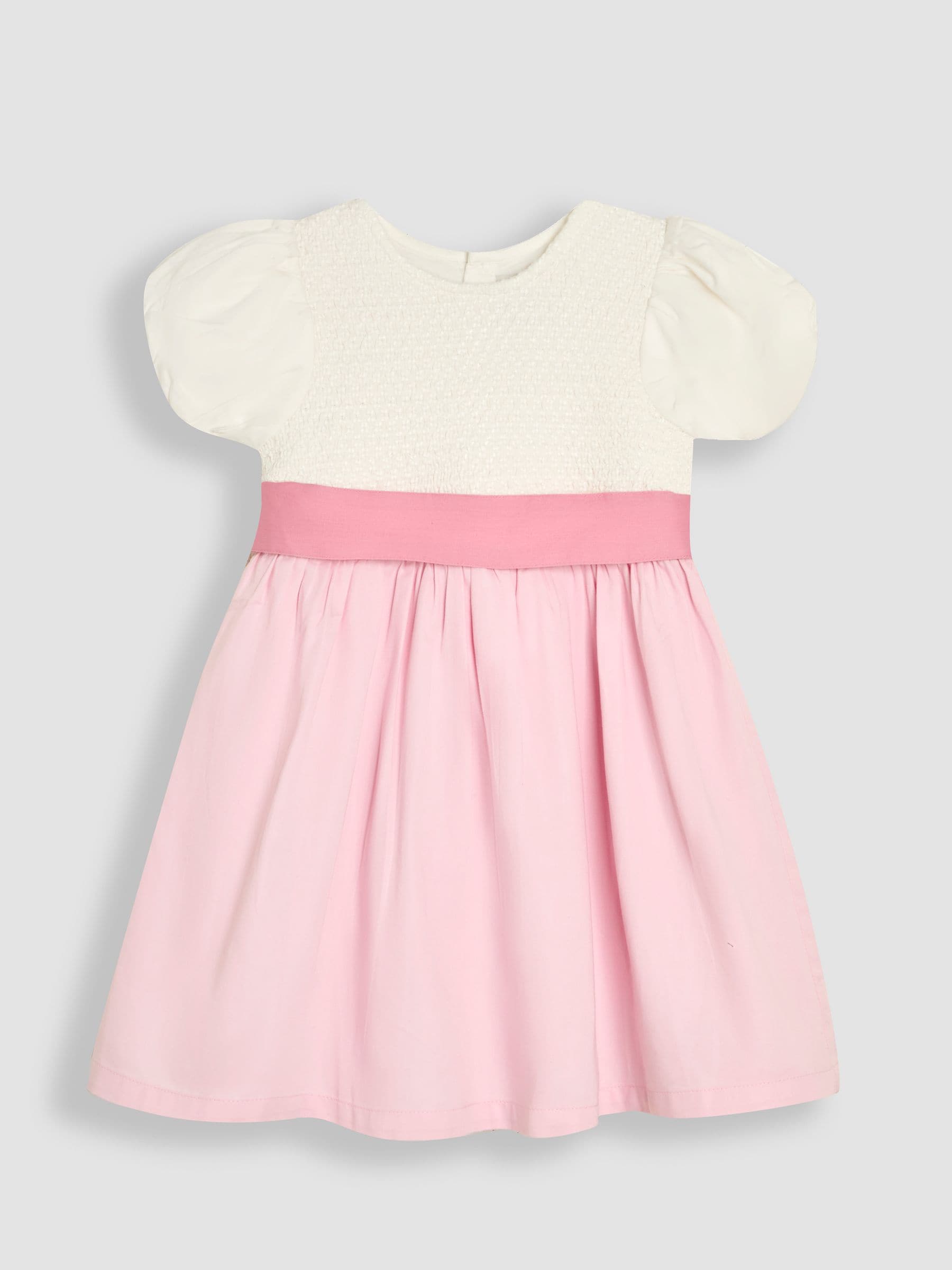 Dsiney Kidz - JoJo Maman Bébé Pink Smocked Satin Party Dress image 1