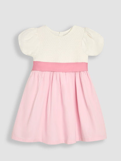 Dsiney Kidz - JoJo Maman Bébé Pink Smocked Satin Party Dress image 1