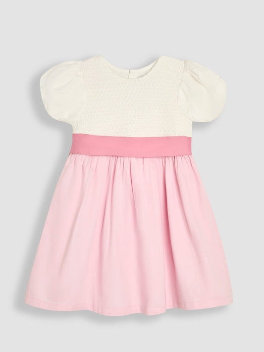 Dsiney Kidz - JoJo Maman Bébé Pink Smocked Satin Party Dress image 1