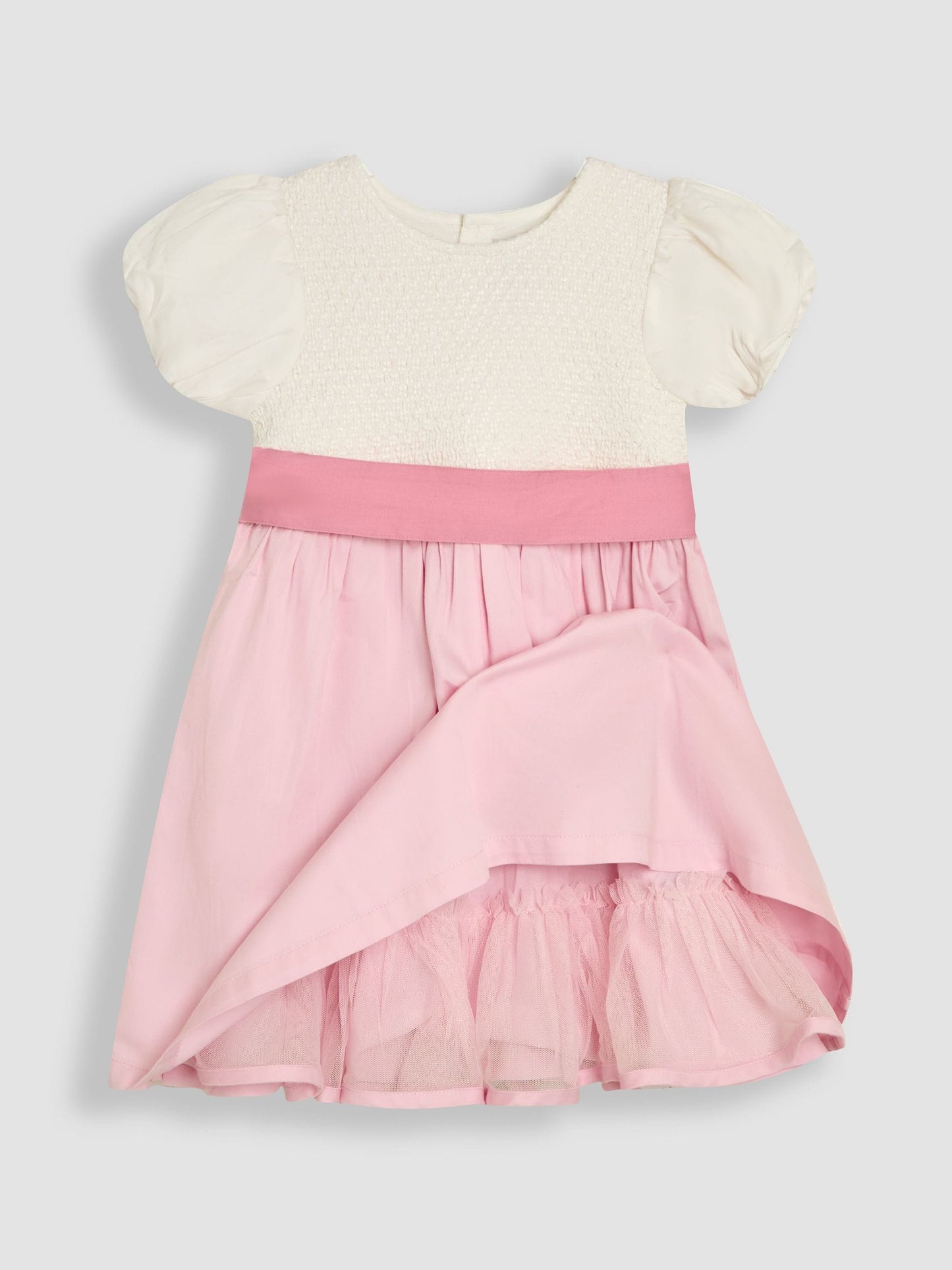 Dsiney Kidz - JoJo Maman Bébé Pink Smocked Satin Party Dress image 2
