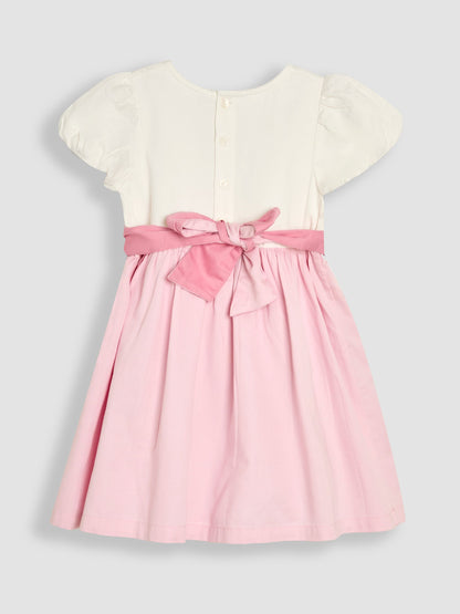 Dsiney Kidz - JoJo Maman Bébé Pink Smocked Satin Party Dress image 3
