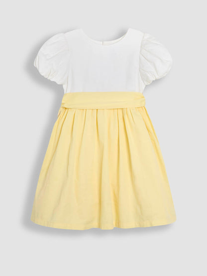 Dsiney Kidz - JoJo Maman Bébé Yellow Smocked Satin Party Dress image 1