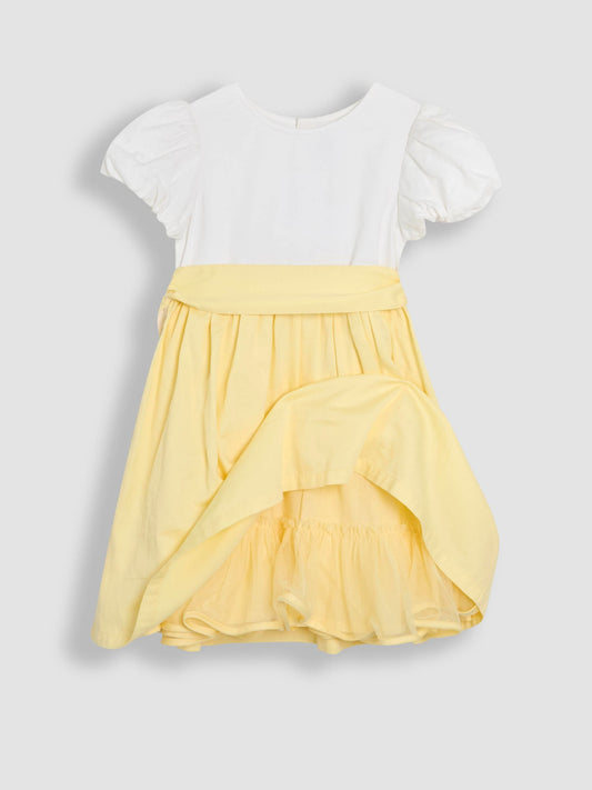 Dsiney Kidz - JoJo Maman Bébé Yellow Smocked Satin Party Dress image 2