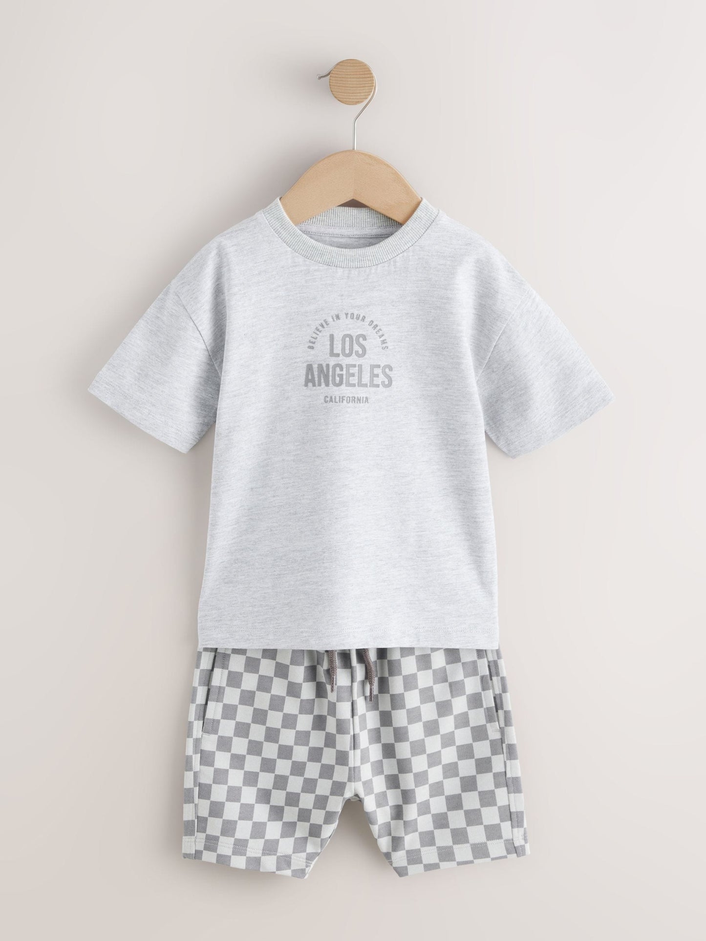 Blue/Grey Short Sleeve T-Shirts & Shorts Set 3 Pack (3mths-7yrs) image 5