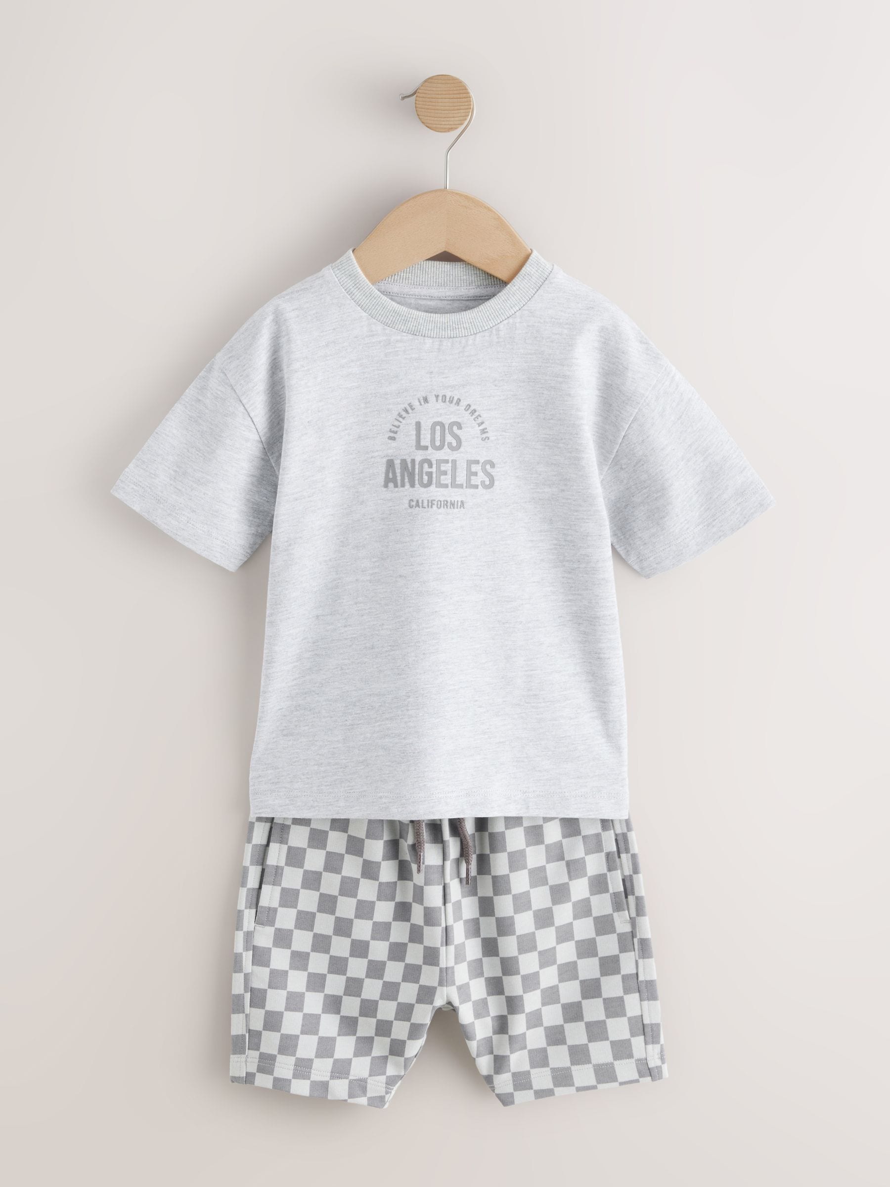 Blue/Grey Short Sleeve T-Shirts & Shorts Set 3 Pack (3mths-7yrs) image 5