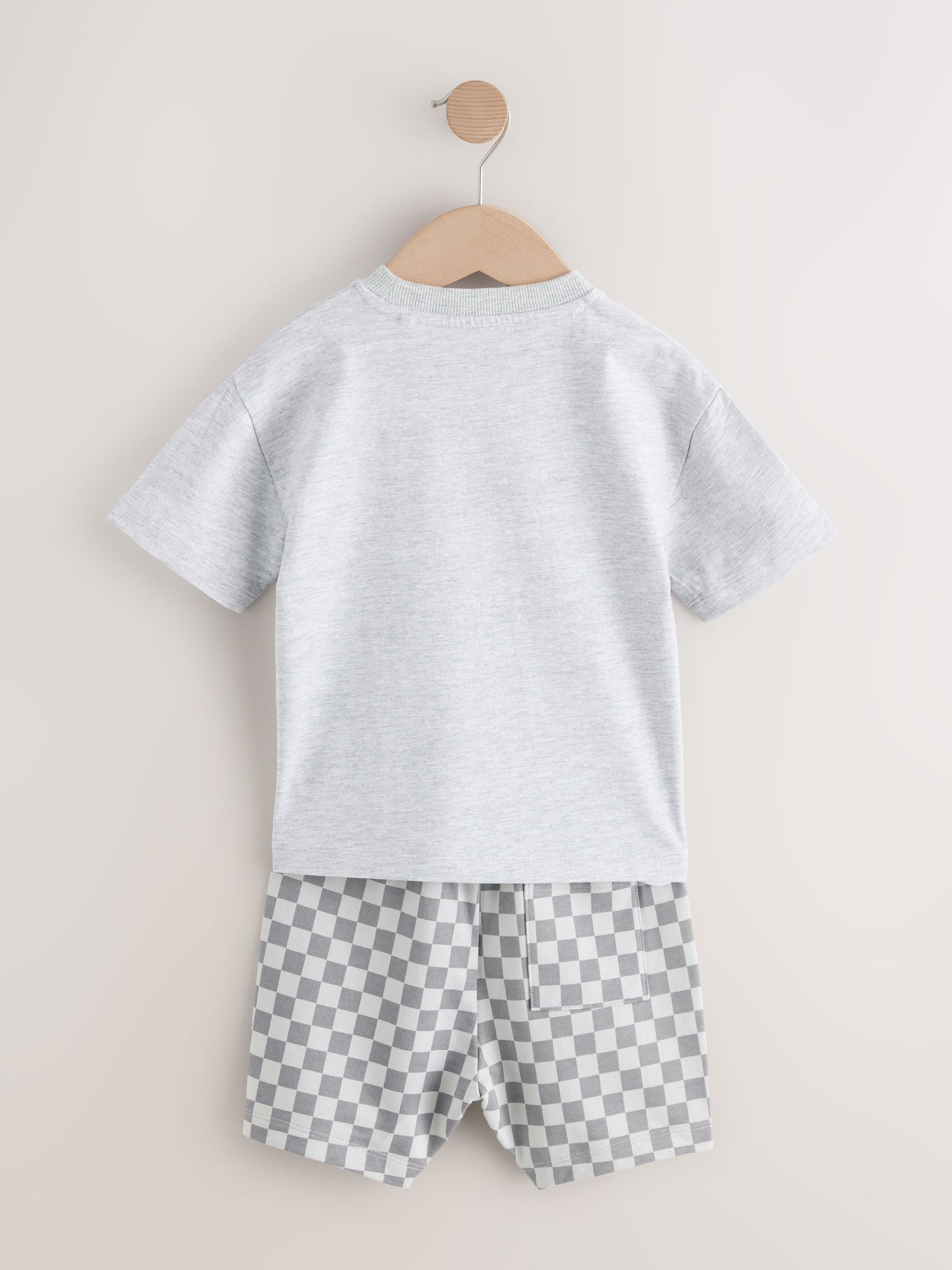 Blue/Grey Short Sleeve T-Shirts & Shorts Set 3 Pack (3mths-7yrs) image 7