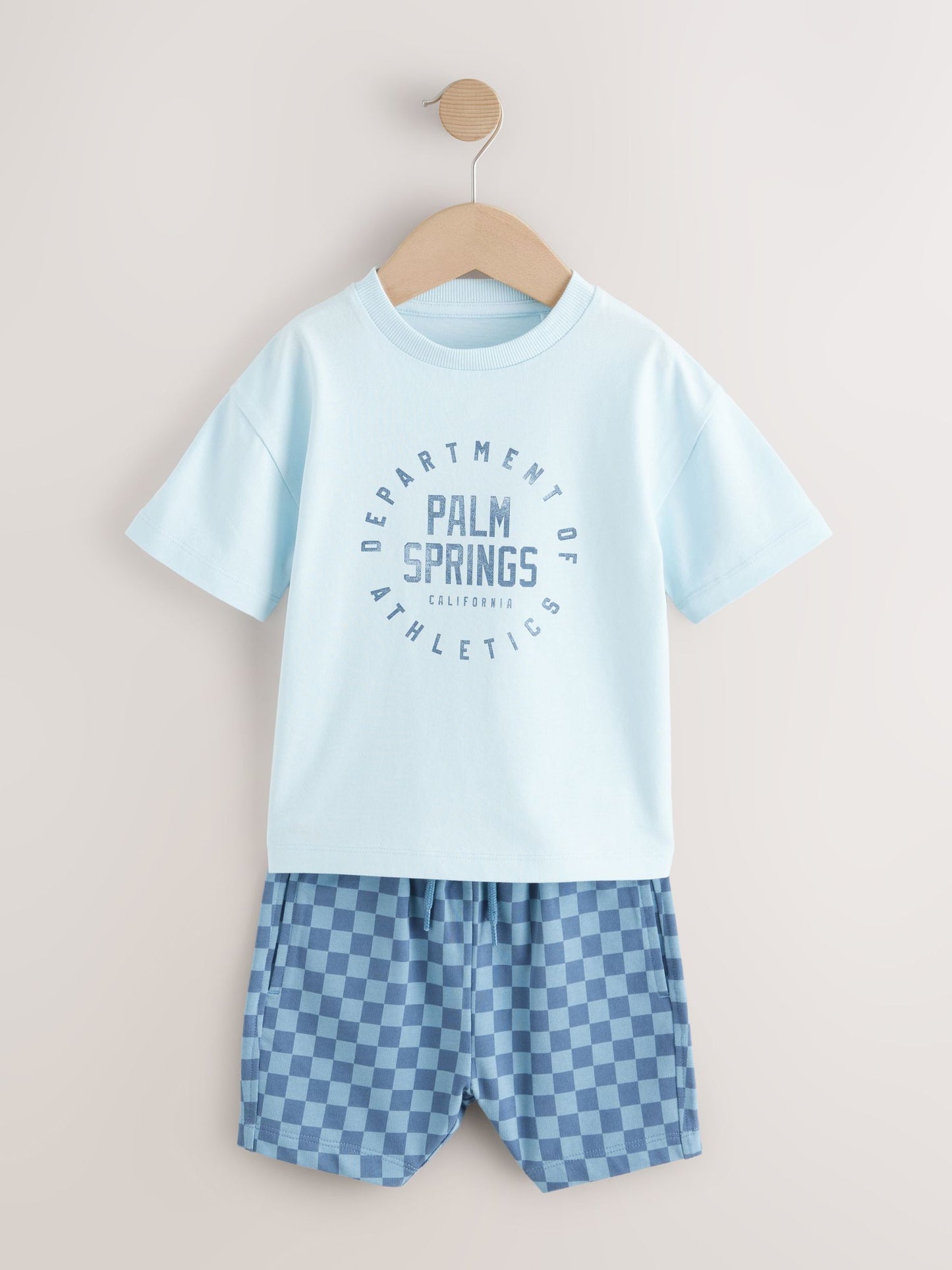 Blue/Grey Short Sleeve T-Shirts & Shorts Set 3 Pack (3mths-7yrs) image 8