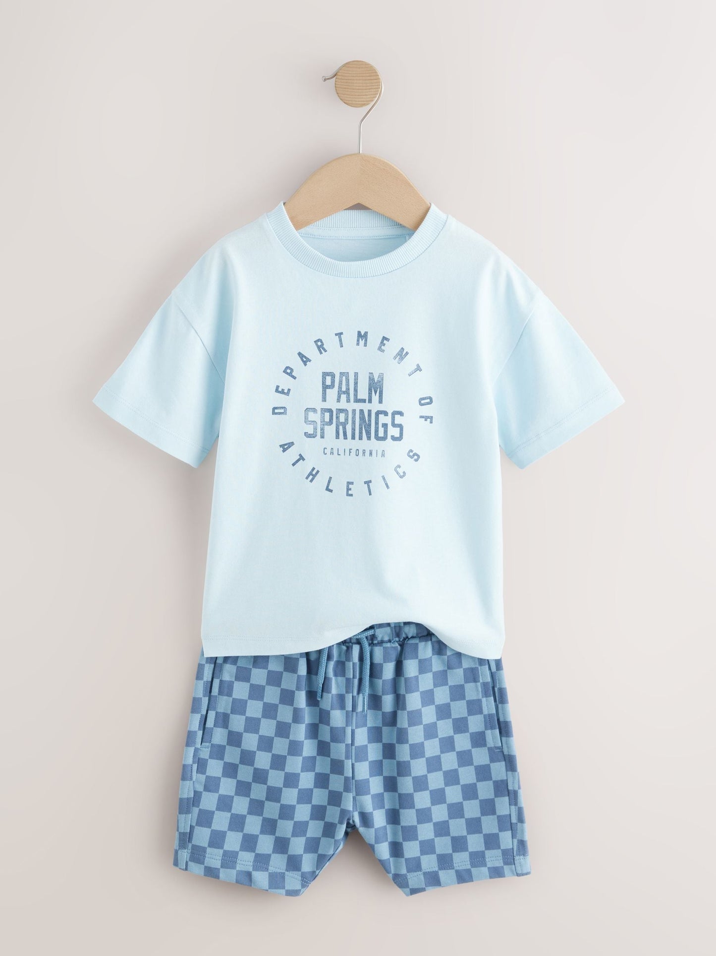 Blue/Grey Short Sleeve T-Shirts & Shorts Set 3 Pack (3mths-7yrs) image 9
