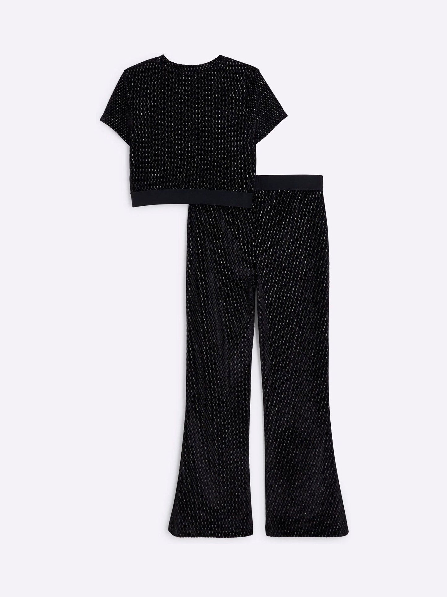 Dsiney Kidz - River Island Black Velvet Cotton Kickflare Set image 2