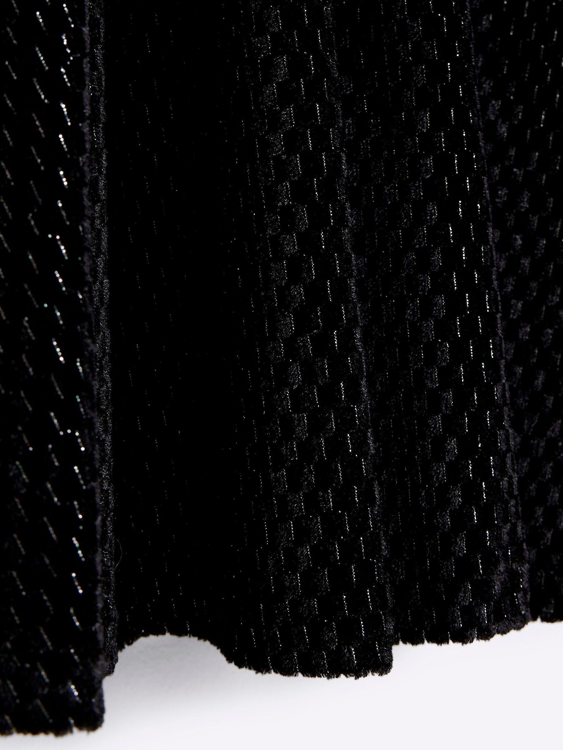 River Island Black Velvet Bow Cotton Dress image 3
