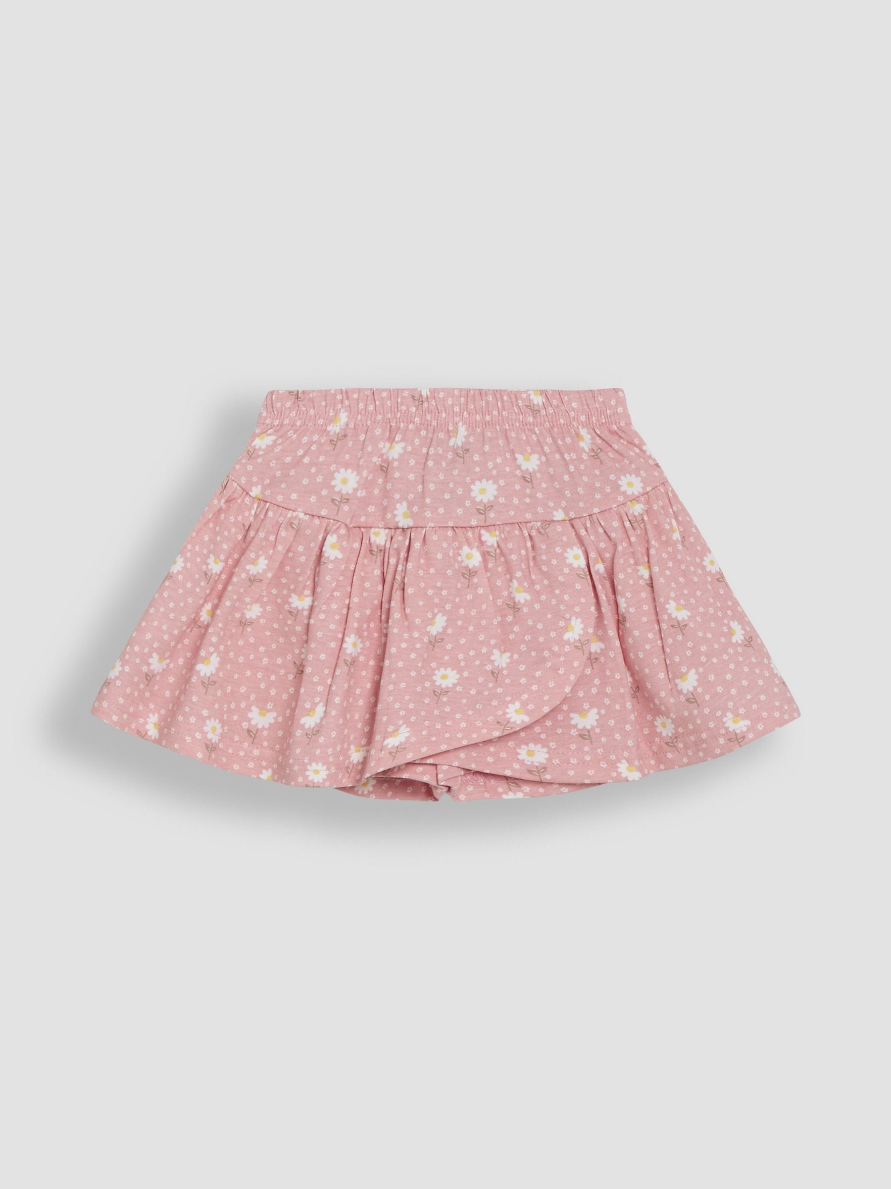 Dsiney Kidz - JoJo Maman Bébé Pink Daisy Smocked 100% Cotton T-Shirt & Skort Set 2 Piece image 3