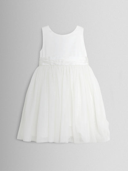 JoJo Maman Bébé Cream Girl Satin Flower Dress With Satin Sash - image 7