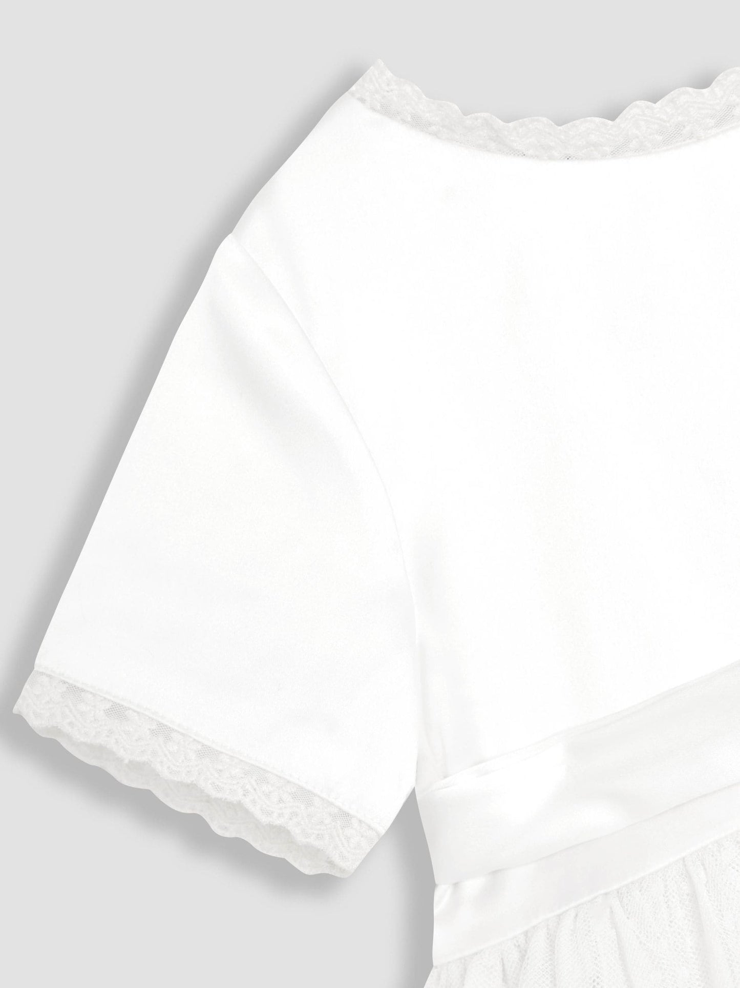 JoJo Maman Bébé Cream Embroidered Lace Flower Girl Dress With Satin Sash image 9