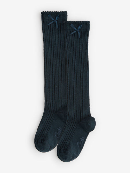 Clarks Navy Knee High School Socks 2 Pack image 1